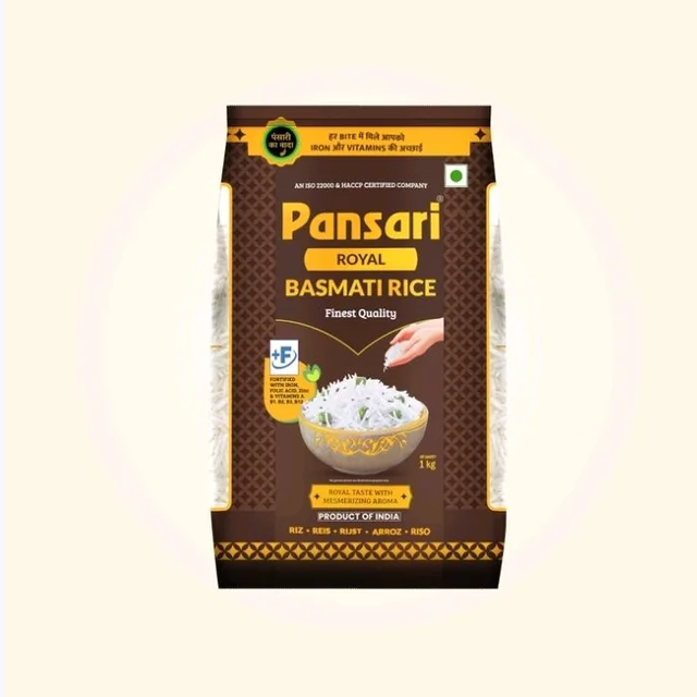 Pansari Royal Premium Basmati Rice (Extra Long Grain) (Basmati Chaal) - 1 kg