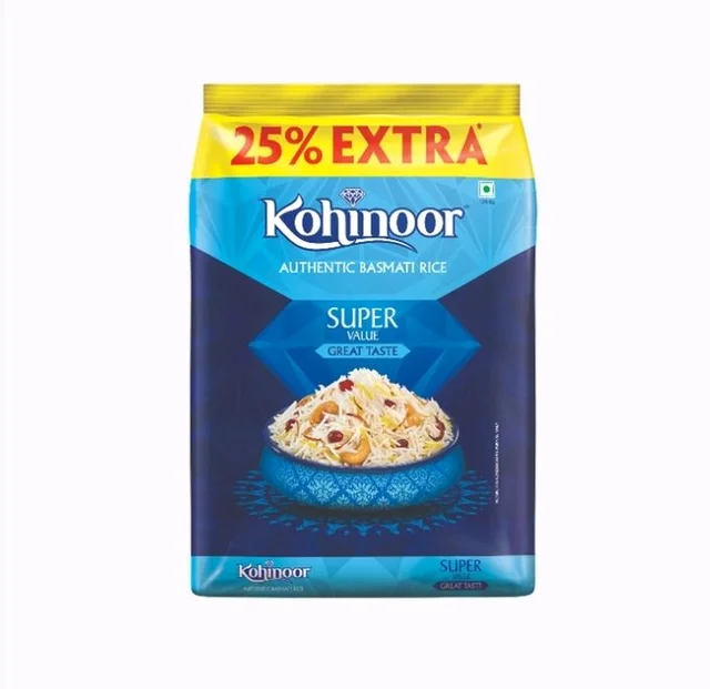 Kohinoor Super Value Basmati Rice (Extra Long Grain) (Basmati Chaal) - 1.25 kg