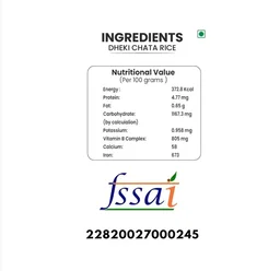 Jolkhabar Hand Pounded Dheki Chata Rice - 500 g