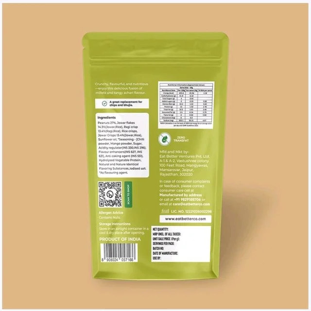 Eat Better Co Mango Achari Millet Namkeen - 100 g
