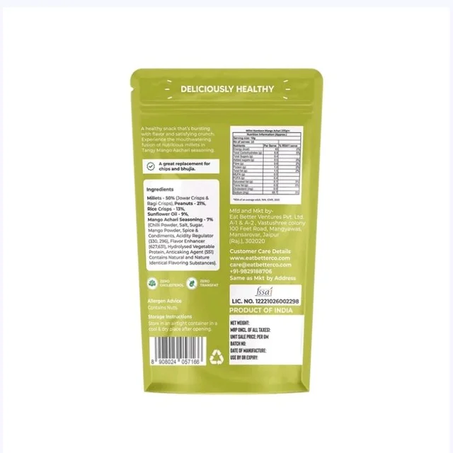 Eat Better Co Mango Achari Millet Namkeen - 100 g