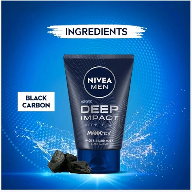 Nivea Men Deep Impact Intense Clean Face Wash - 100 ml
