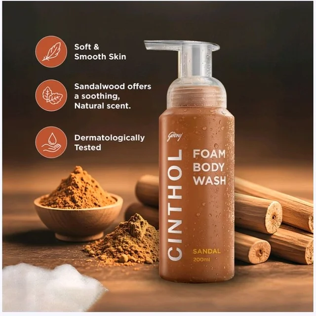 Cinthol Sandal Foam Body Wash - 200 ml
