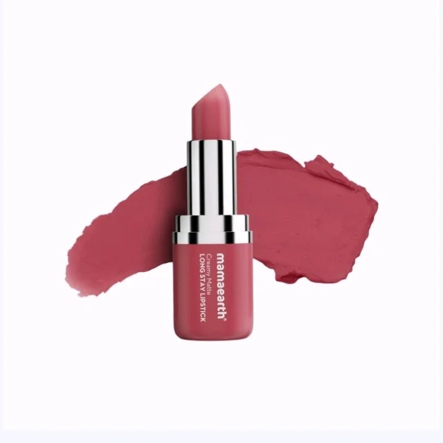 Mamaearth Creamy Matte Long Stay Lipstick (Pink Rose) - 4.2 g