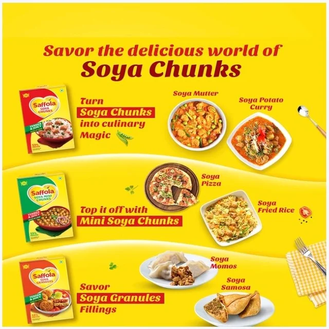 Saffola Soya Chunks - Tender & Juicy - 400 g