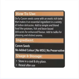 Only Ajwain Seeds (Ajwain) - 100 g
