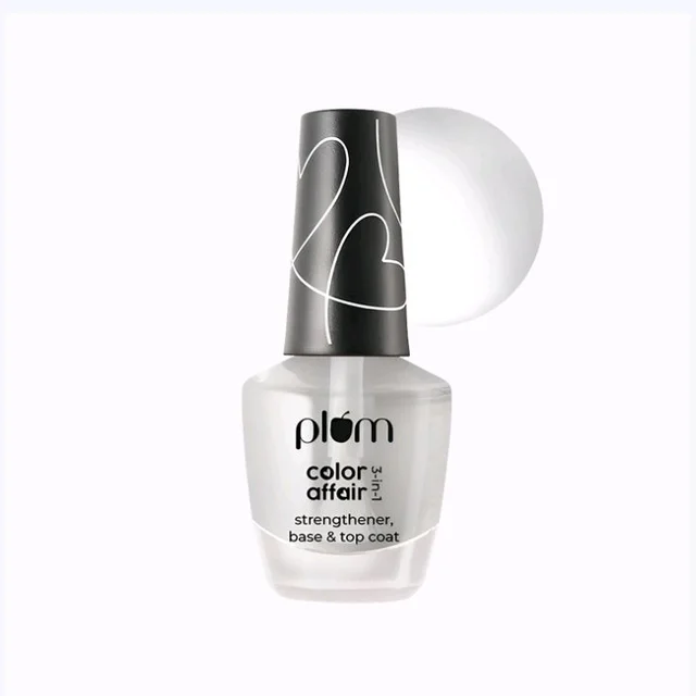 Plum Color Affair 3-In-1 Strengthener, Base & Top Coat -Nail Paint (Clear) - 11 ml
