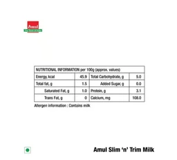 Amul Slim 'n' Trim Double Toned Milk - 500 ML