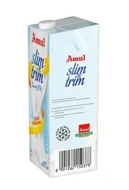 Amul Slim 'n' Trim Skimmed Milk (Zero Cholesterol) - 200 mL, 1l