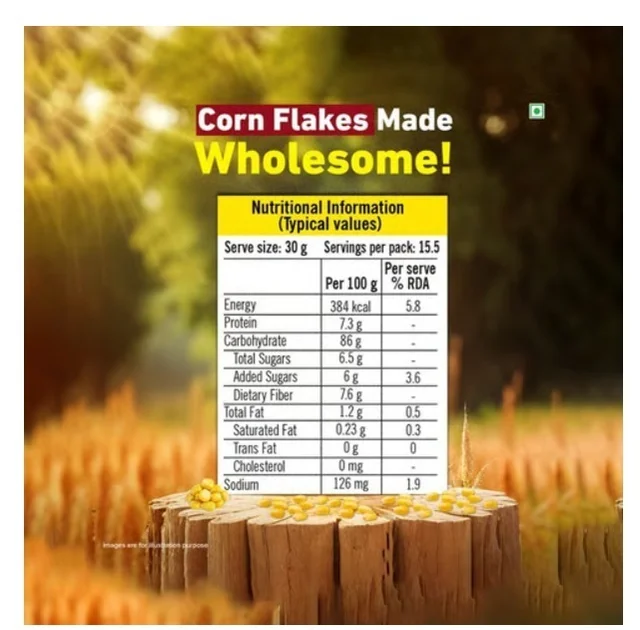 Tata Soulfull Corn Flakes Original (Crunchy Corn and Millets) - 30 g, 475 g