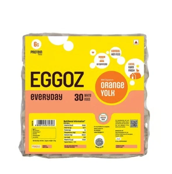 Eggoz Every Day White Protein Rich Eggs - 30 pieces - 1 Egg, 30 pieces