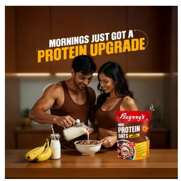 Bagrry's Dark Chocolate High Protein Oats with Raisins & Seeds - 750 g, 750 g