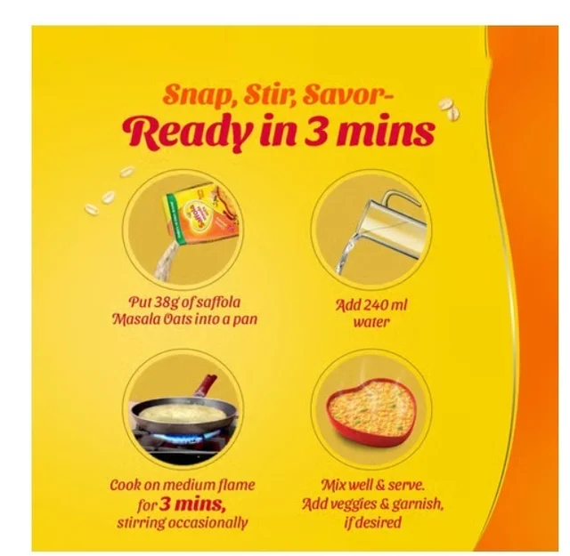 Saffola Classic-Masala Oats - 38 g, 38 g