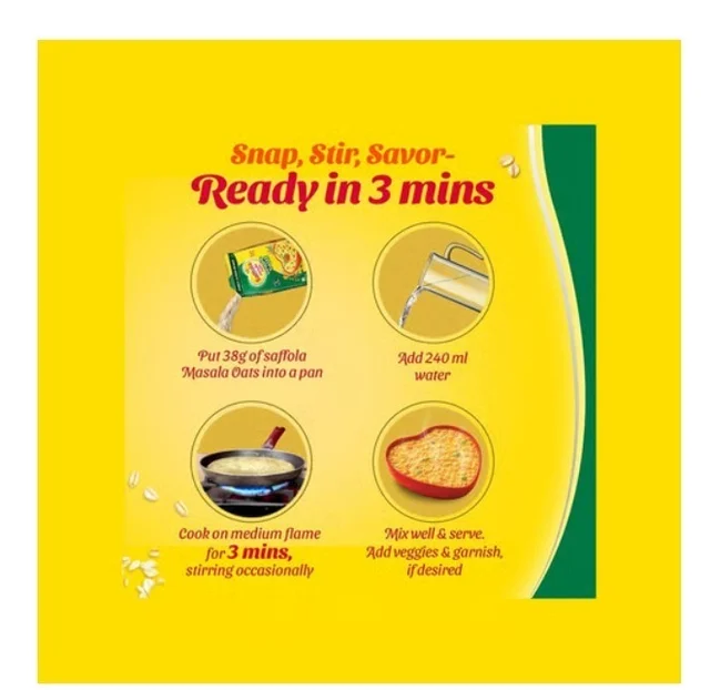 Saffola Masala Veggie Twist Oats - 38 g, 38 g