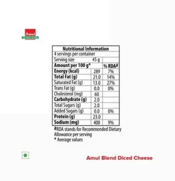 Amul Blend Diced Cheese - 45 g, 200 g