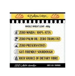 The Baker's Dozen Zero Maida Whole Wheat Sourdough Brown Bread - 33 g, 400 g
