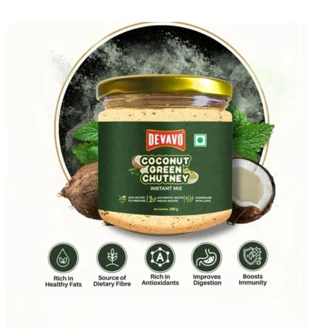 Devavo Instant Mix Green Coconut Chutney Powder - 200 g