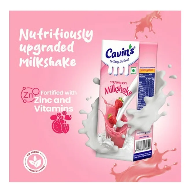Cavin's Strawberry Milkshake - 180 ml