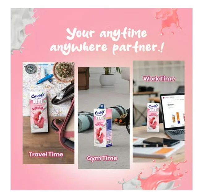 Cavin's Strawberry Milkshake - 180 ml