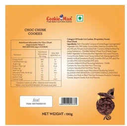 Cookieman Choc Chunk Chocolate Cookies Biscuits - 20 g, 120 g