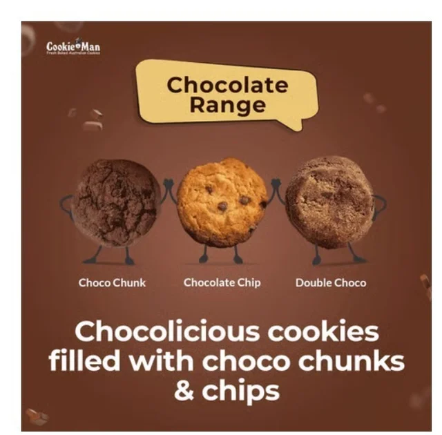 Cookieman Choc Chunk Chocolate Cookies Biscuits - 20 g, 120 g