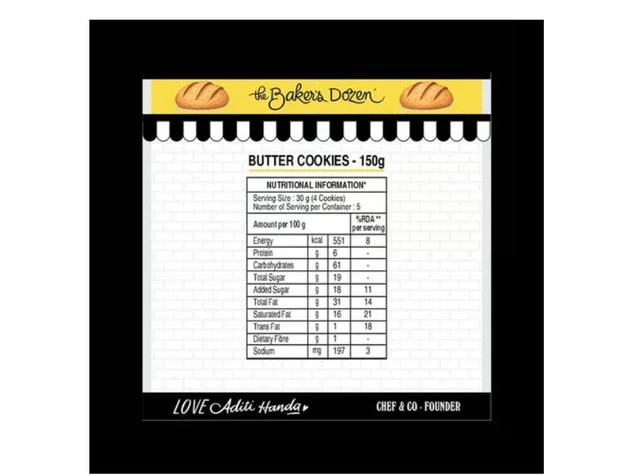 The Baker's Dozen Danish Style Butter Cookies Gift Pack - 30 g, 150 g