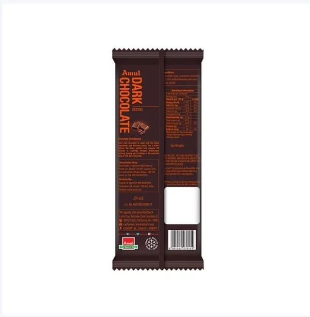 AMUL DARK CHOCOLATE BAR - 10G, AMUL DARK CHOCOLATE, 35 G