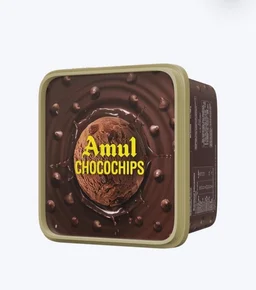 AMUL CHOCO CHIPS ICE CREAM TUB - 100G, 1 ltr