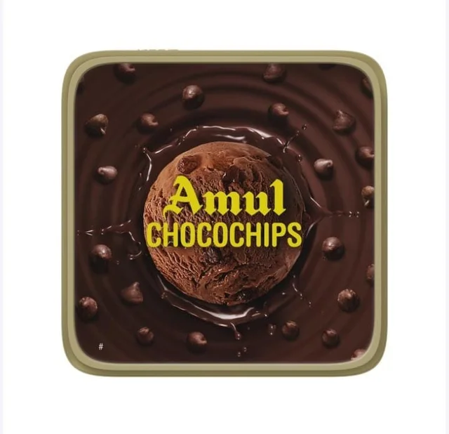 AMUL CHOCO CHIPS ICE CREAM TUB - 100G, 1 ltr