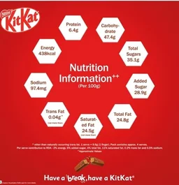 KitKat Nestle kitkat 4 Fingers Choco Coated Wafer Chocolate - 1 g, 38.5 1