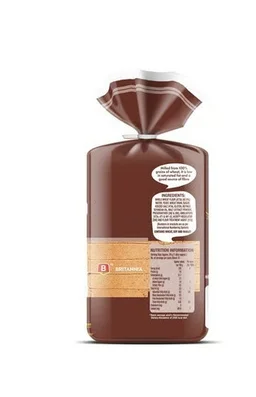 Britannia 100% Whole Wheat Bread (No Maida) - 50 g, 400 g
