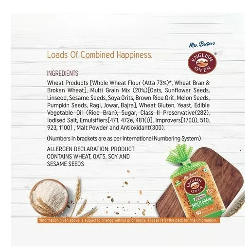 English Oven Zero Maida Multigrain Bread - 55 g, 400 g