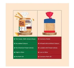 The Health Factory Zero Maida Whole Wheat Bread - Serve Size 50 g, 250 g