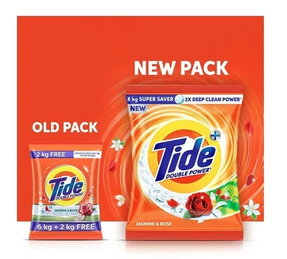 Tide Plus Double Power Washing Detergent Powder (Jasmine & Rose) - 8 kg