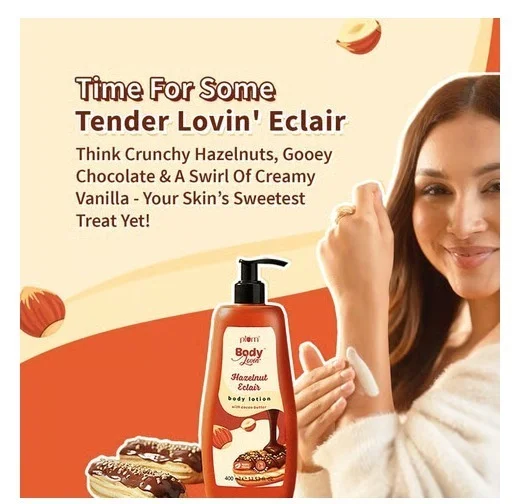 Plum BodyLovin' Hazelnut Eclair Body Lotion - Dehydrated Skin, Dry skin, Dryness, Dull skin, 400 ml