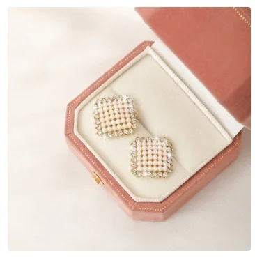 Dipti Korean square pearl earring - free size