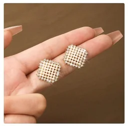 Dipti Korean square pearl earring - free size