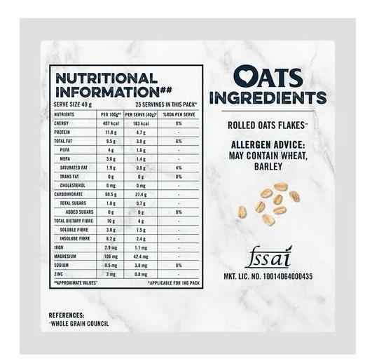 Quaker Rolled Instant Oats - 1 kg