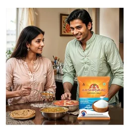 Aashirvaad Iodized Natural Salt 1 kg - Edible Common Salt (85%), Potassium Chloride, Anticaking agents (INS 551, INS 536) And Potassium Iodate, 1 kg