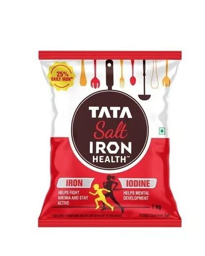 Tata Plus Iron Health, Double Fortified Salt - Zero Sugar, 1 kg