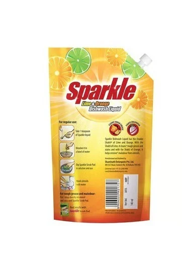 Sparkle Orange Plus Dishwash Gel - 140 ml
