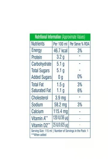 Mother Dairy FIT Life Homogenized Double Toned Milk - 115 ml