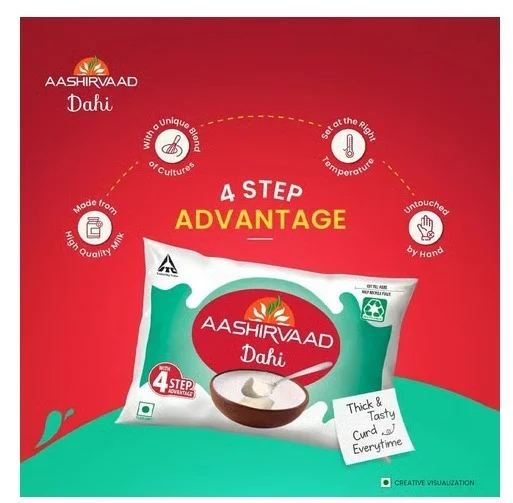 Aashirvaad Svasti Pouch Curd - Zero Sugar, 390 g