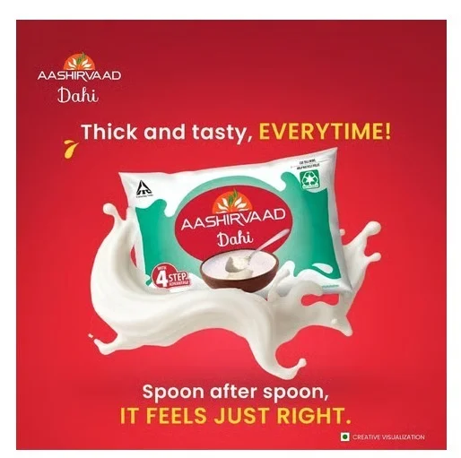 Aashirvaad Svasti Pouch Curd - Zero Sugar, 390 g