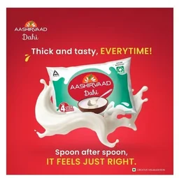 Aashirvaad Svasti Pouch Curd - Zero Sugar, 390 g