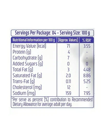 Metro Pouch Curd - No Added Sugar, 200 g