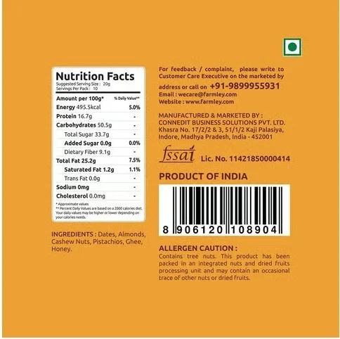 Farmley Date & Dry Fruit Bites (No Added Sugar) - 200 g