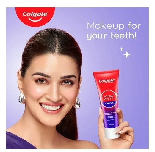Colgate Visible White Purple Whitening Toothpaste - Unisex, 120 g
