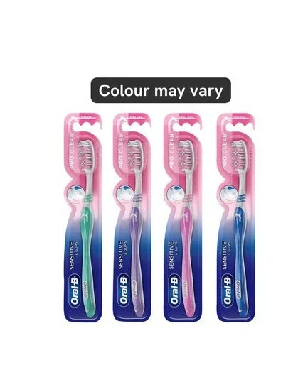 Oral-B Pro Clean Sensitive & Gums Toothbrush (Extra Soft, Colour may Vary) - Extra Soft Bristles, 1 pc