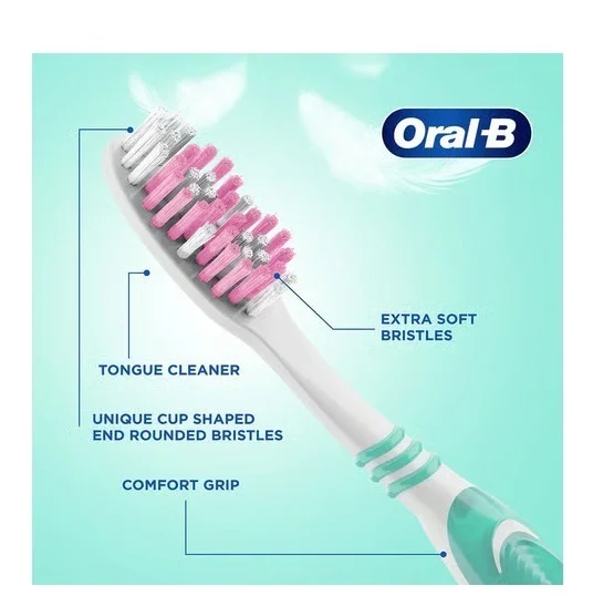 Oral-B Pro Clean Sensitive & Gums Toothbrush (Extra Soft, Colour may Vary) - Extra Soft Bristles, 1 pc